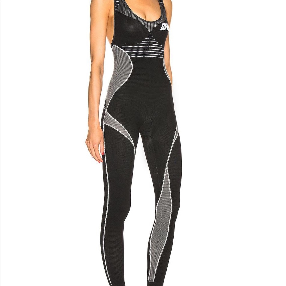 Off-White Athletic Knit Jumpsuit In Black
